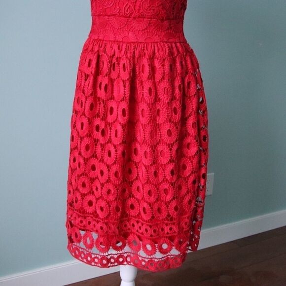 Ricki’s Crochet Overlay Fit and Flare Midi Dress Size 0 - Picture 5 of 6
